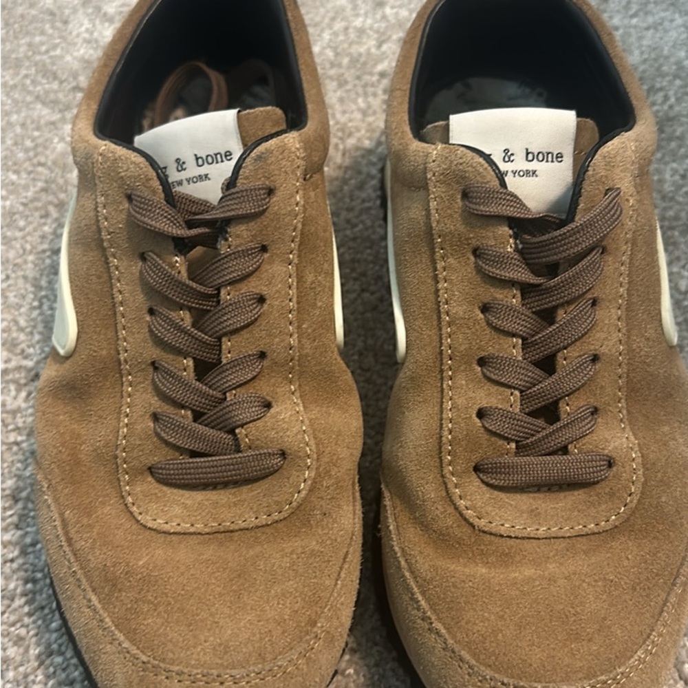 Rag & Bone Brown Sneakers Suede Minimalist Design